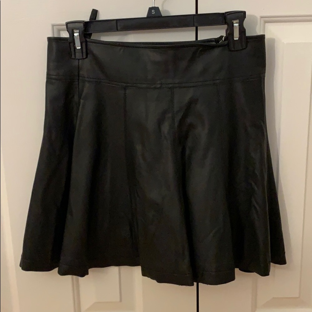 Faux Leather Skater Skirt